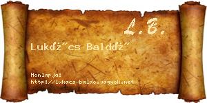 Lukács Baldó névjegykártya